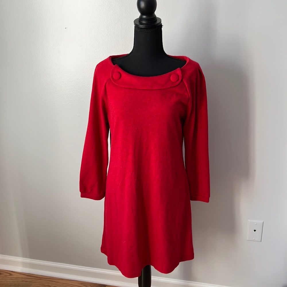 Red sweater dress